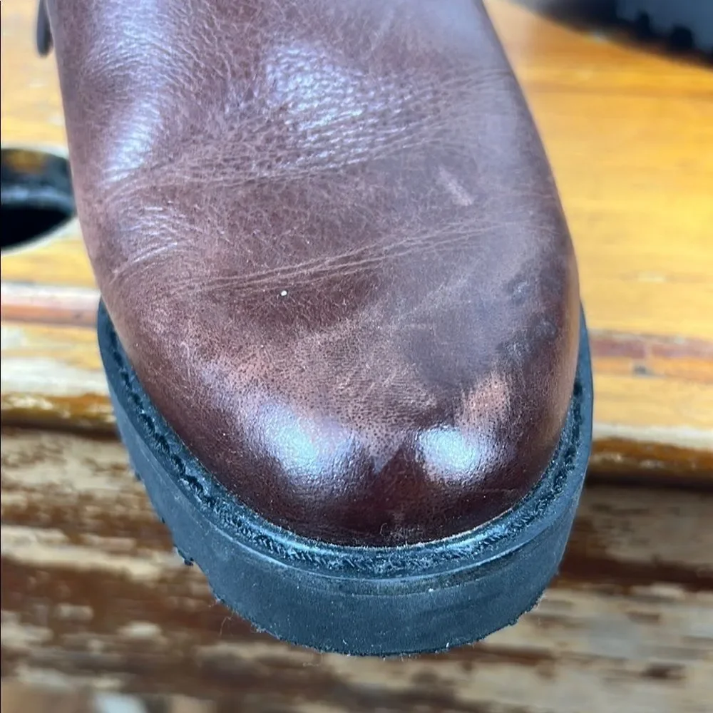 Franco Sarto Brown Leather Ankle Boots
